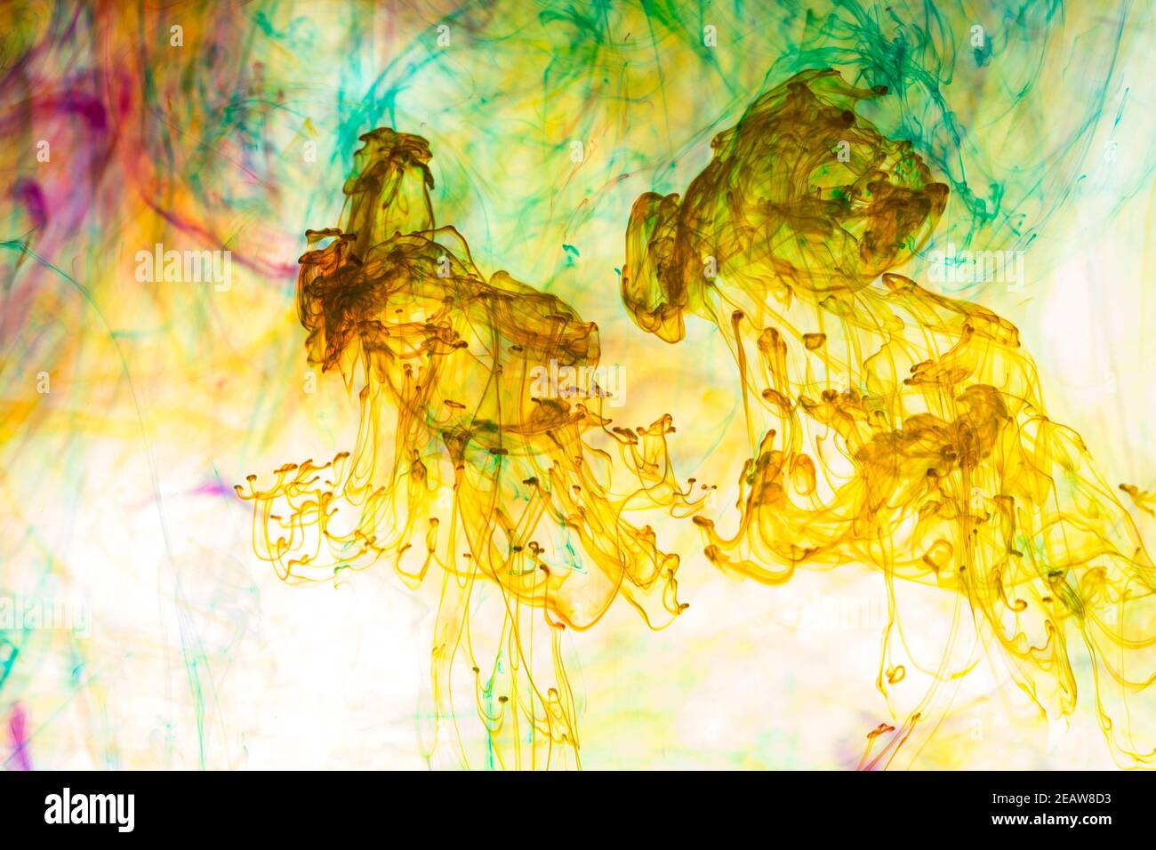 Acrylic colors and ink in water. Abstract background Stock Photo - Alamy