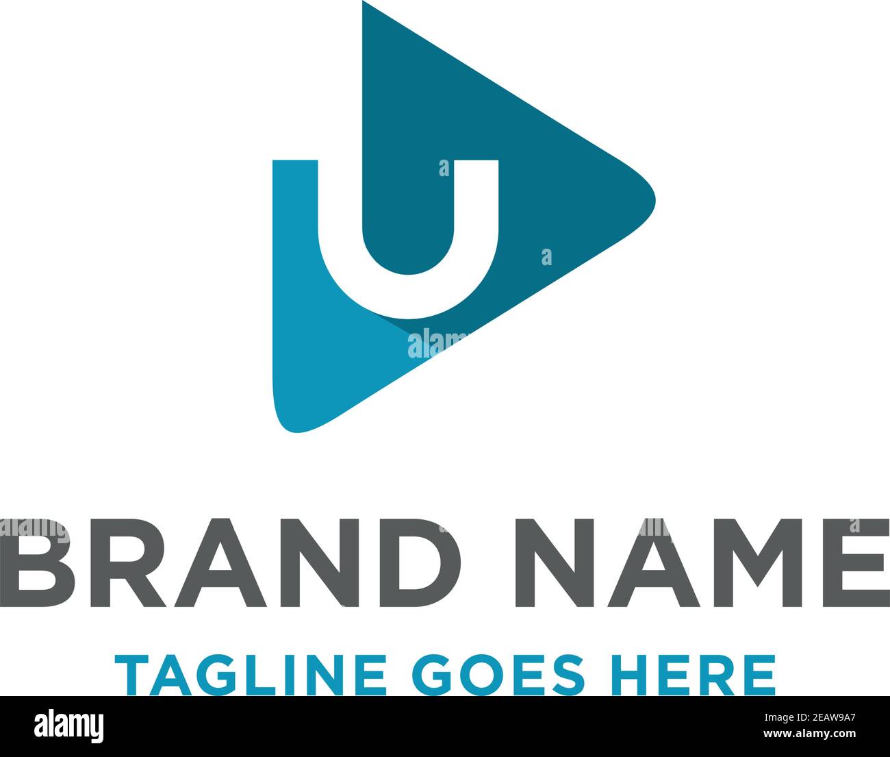 logo play button initials U your company Stock Vector