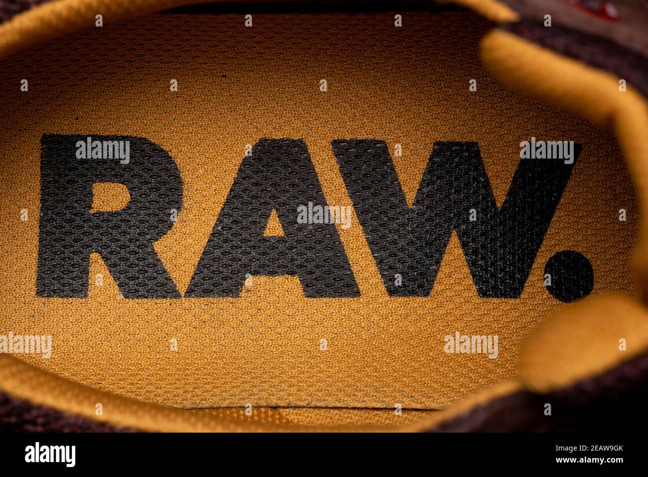 G-Star Raw casual men's shoes cushioning support orange insole close up  Stock Photo - Alamy