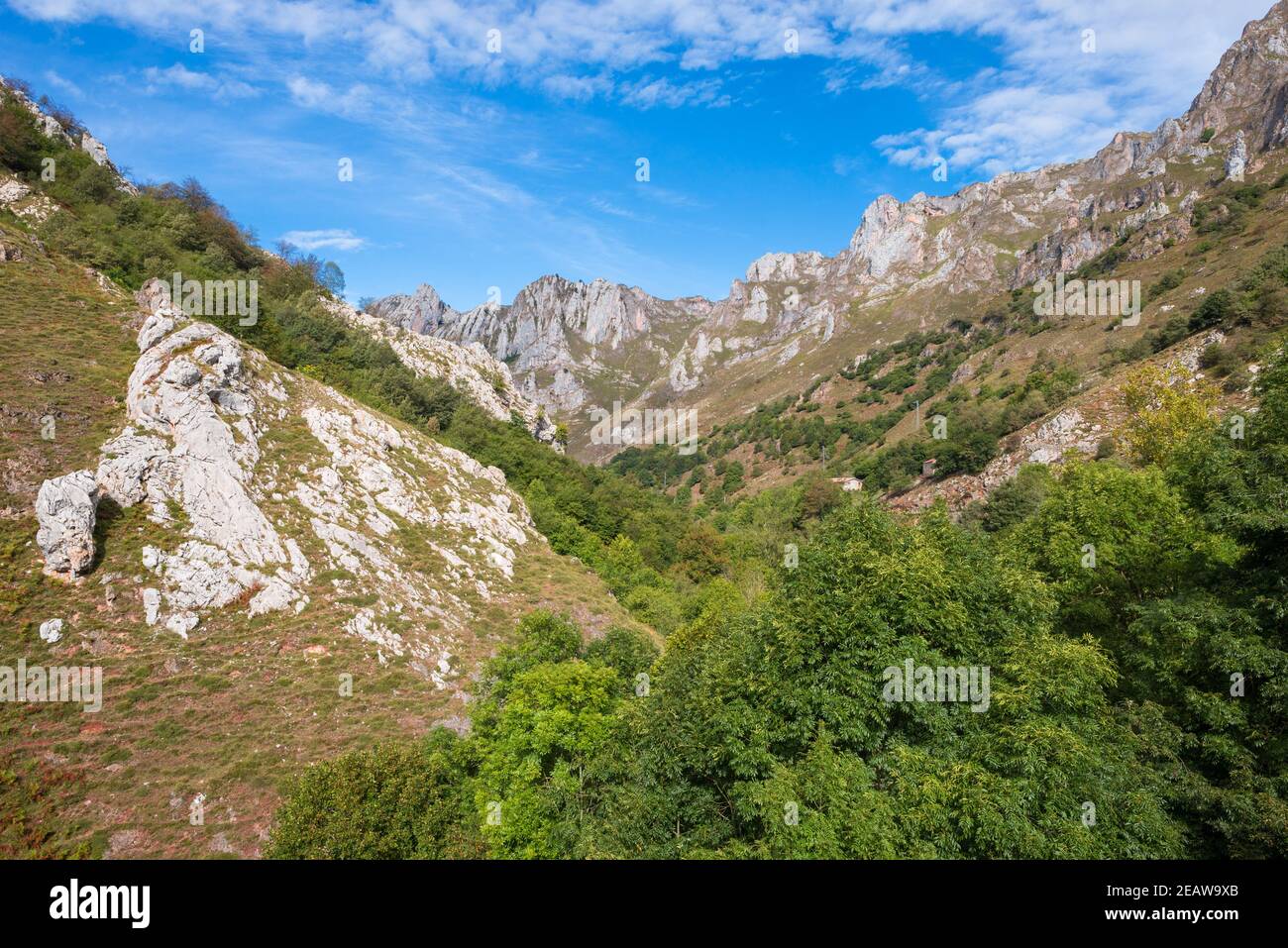 The national Park and mountain range Los Picos de Europa in Spain Stock Photo