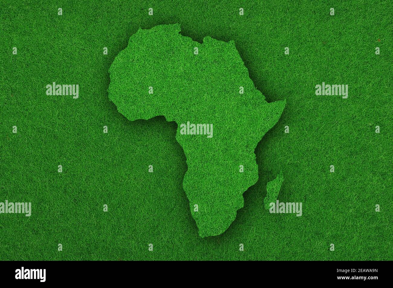 Map of Africa on green felt Stock Photo - Alamy