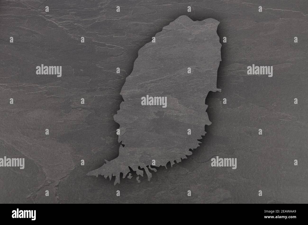 Map of Grenada on dark slate Stock Photo - Alamy