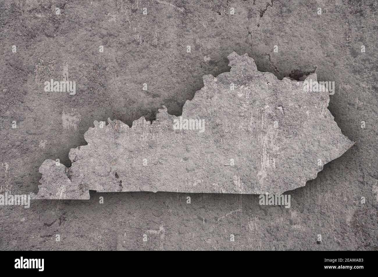 Map of Kentucky on weathered concrete Stock Photo - Alamy