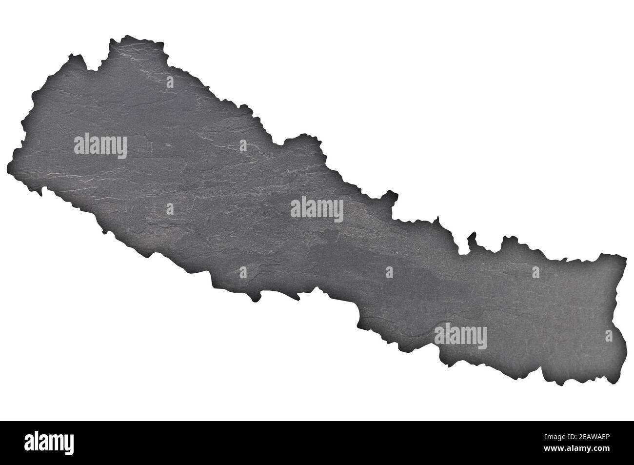 Map of Nepal on dark slate Stock Photo