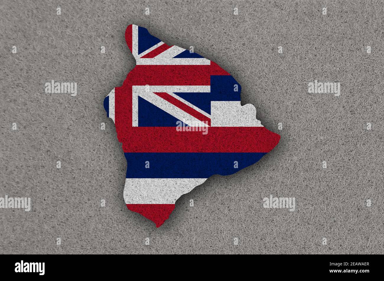 Map and flag of Hawaii on felt Stock Photo - Alamy