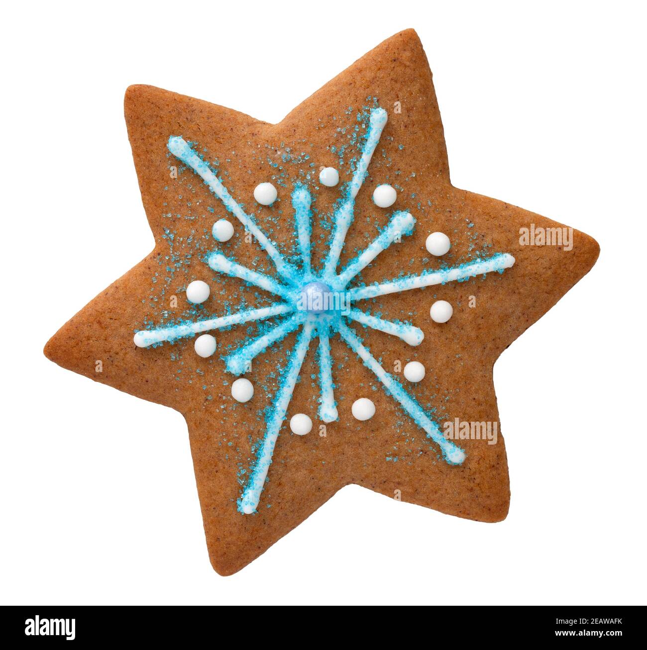 Gingerbread Star Isolated Over White Background Stock Photo - Alamy
