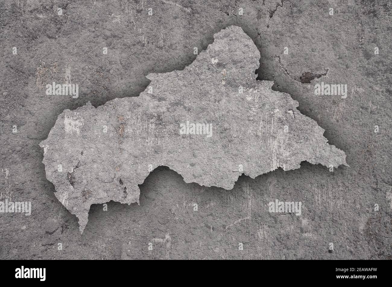 Map of Central African Republic on weathered concrete Stock Photo - Alamy