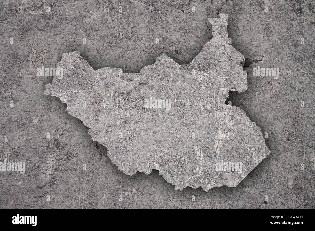 Map of South Sudan on weathered concrete Stock Photo - Alamy