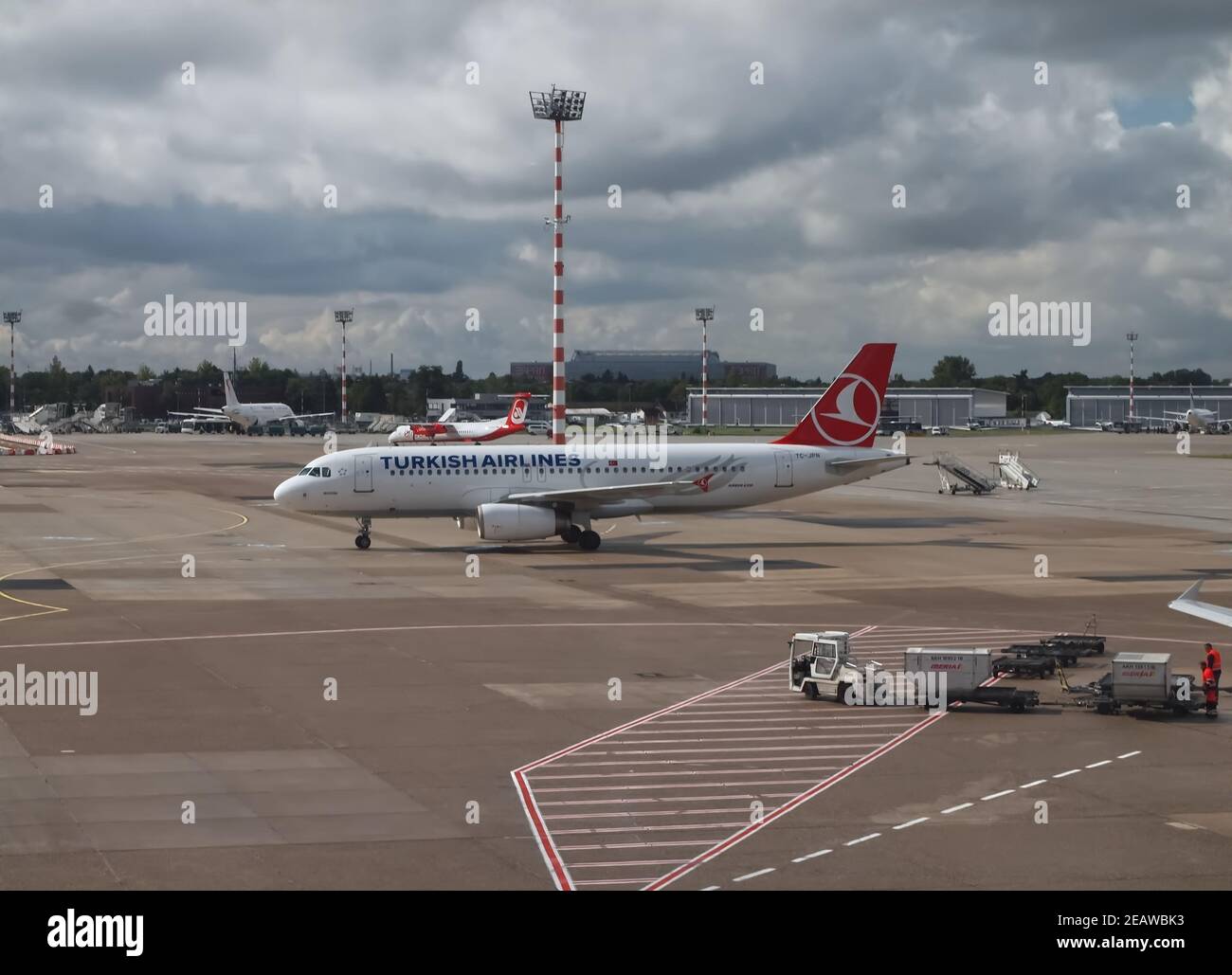 Turkish airline Airplane at Duesseldorf International airport Stock