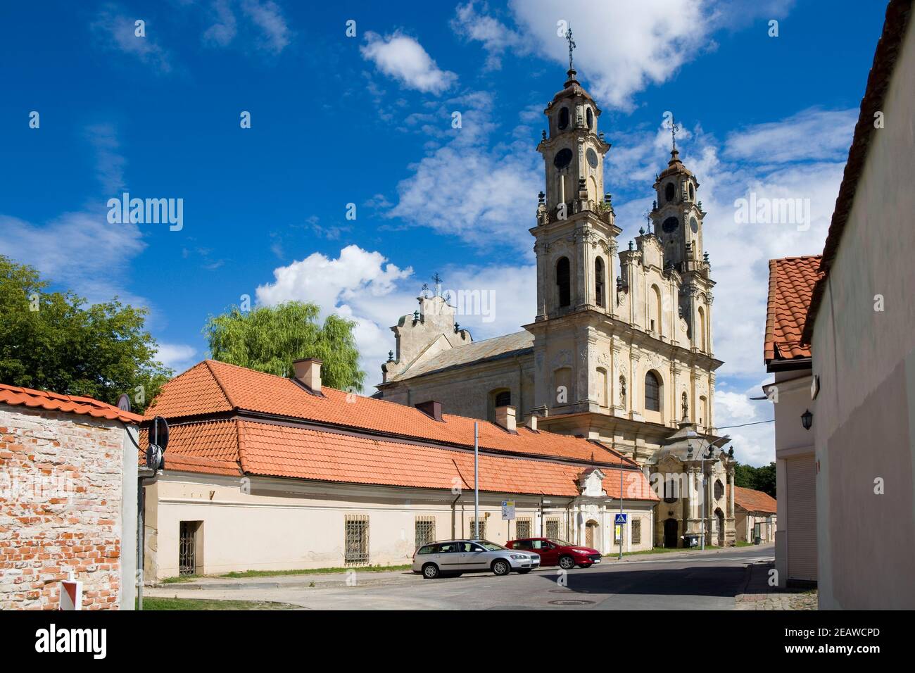 Baroque style Church of the Ascension in the Old Town of Vilnius, Lithuania Stock Photo