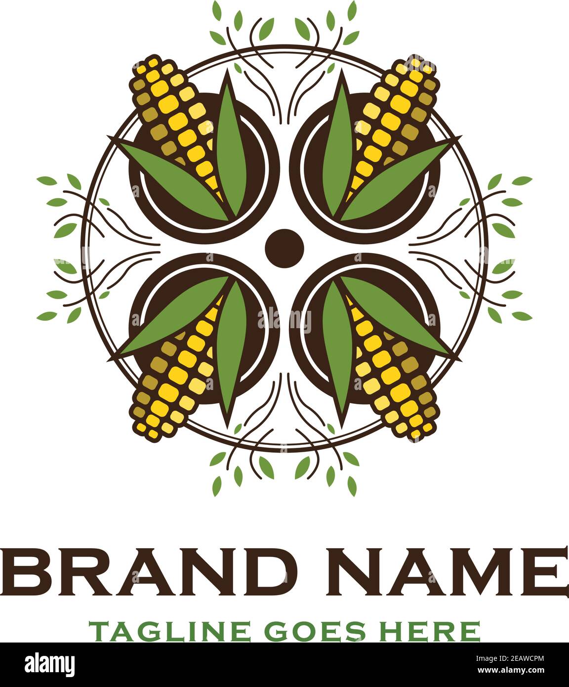 corn logo design your company Stock Vector