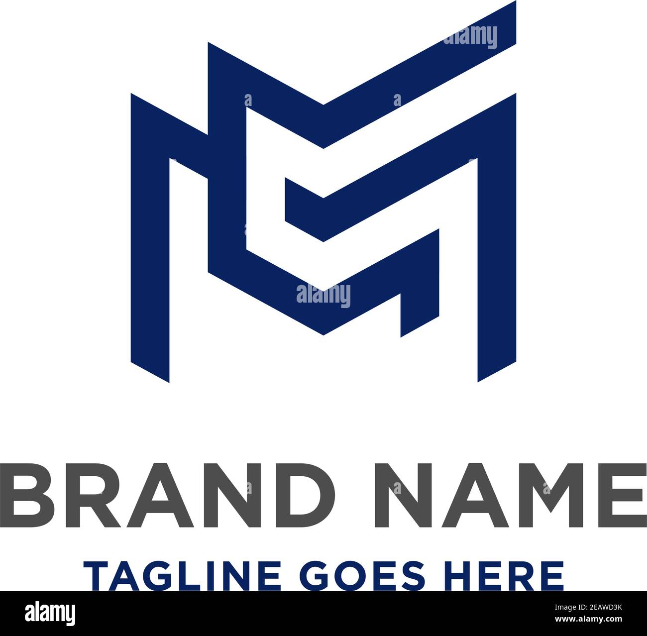 MC initial logo design your company Stock Vector