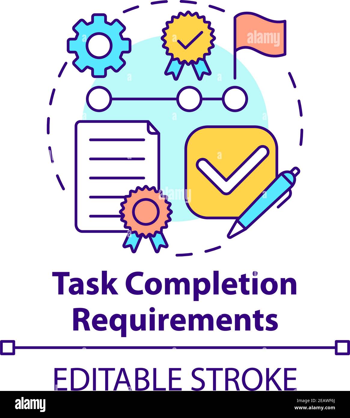 Task completion requirements concept icon Stock Vector Image & Art - Alamy