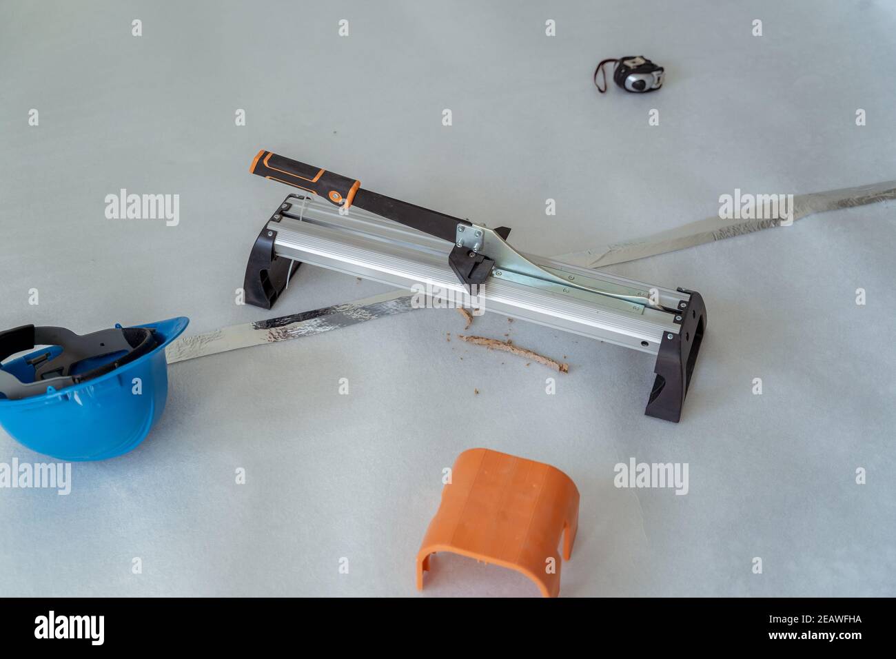 Work tools for mounting floorboards or laminate floor Stock Photo Alamy