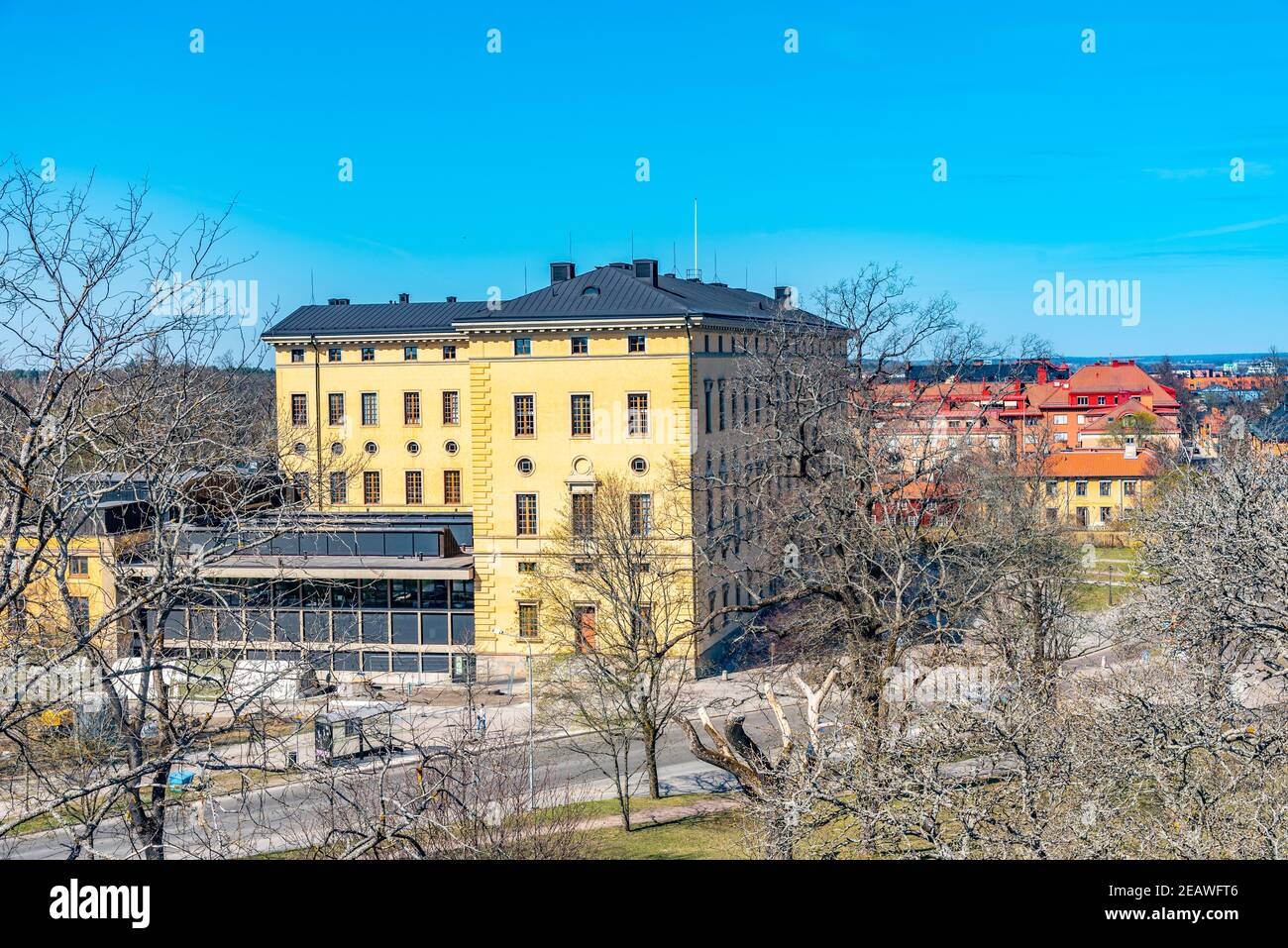 Aerial view of the Uppsala university library in Sweden Stock Photo