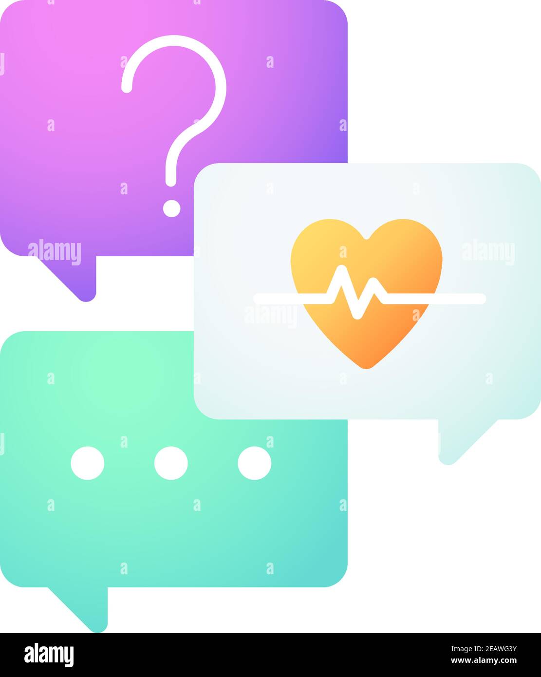 Free question to specialist vector flat color icon Stock Vector