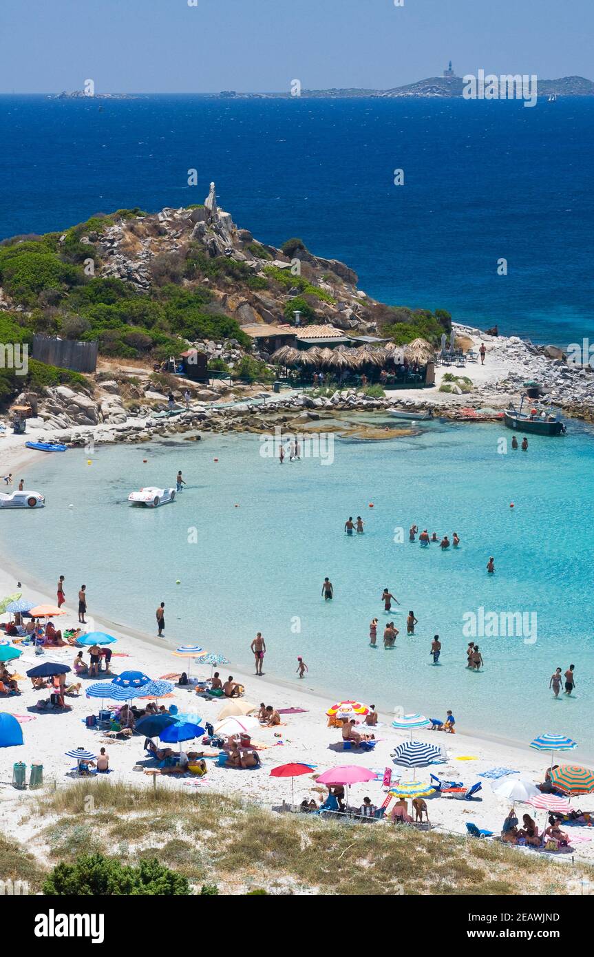 Chiosco ' I Due Mari', Punta Molentis, Villasimius, Cagliari district, Sardinia, Italy, Europe Stock Photo