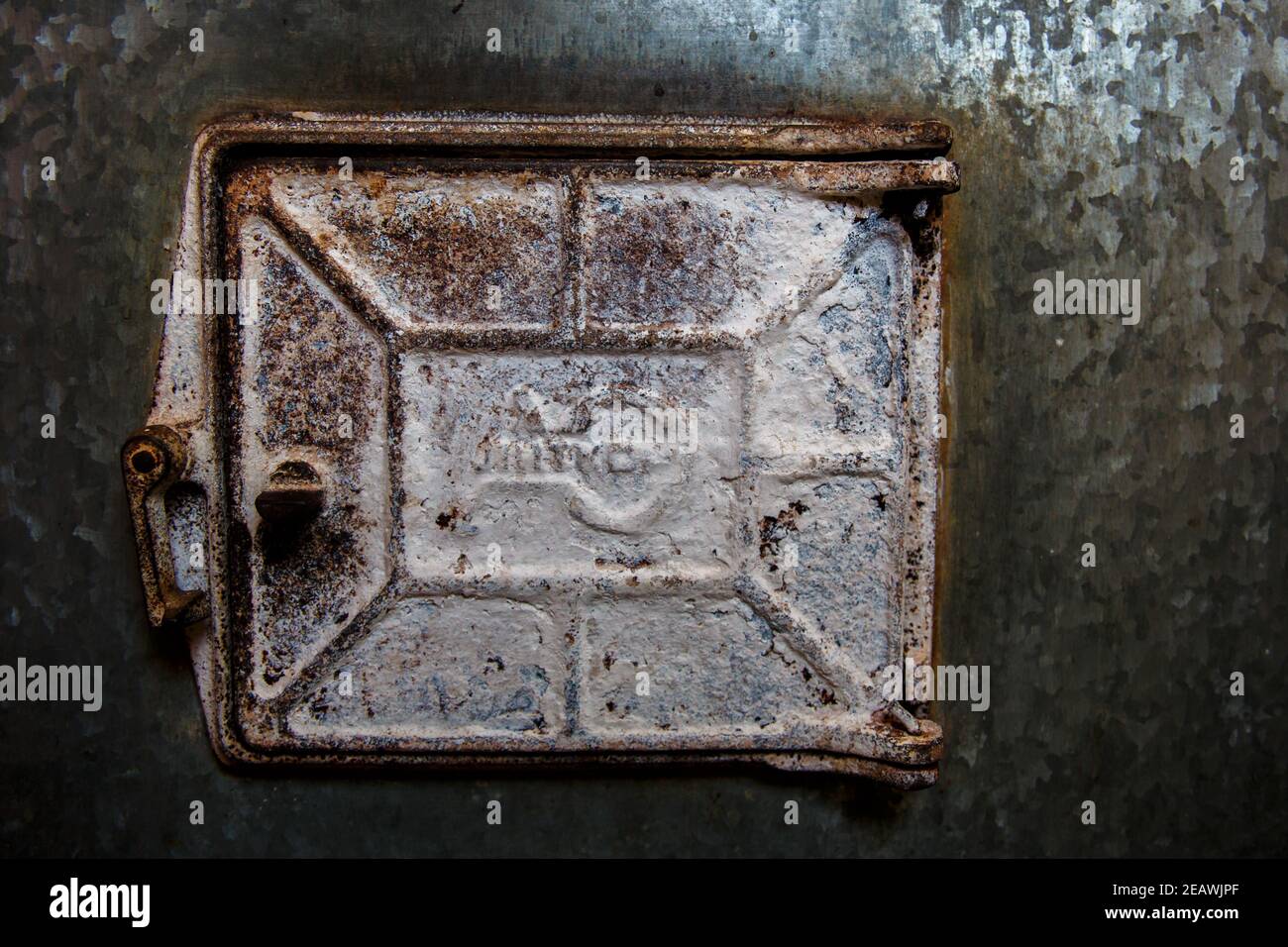 Oven door, flap. Cast iron door Stock Photo Alamy