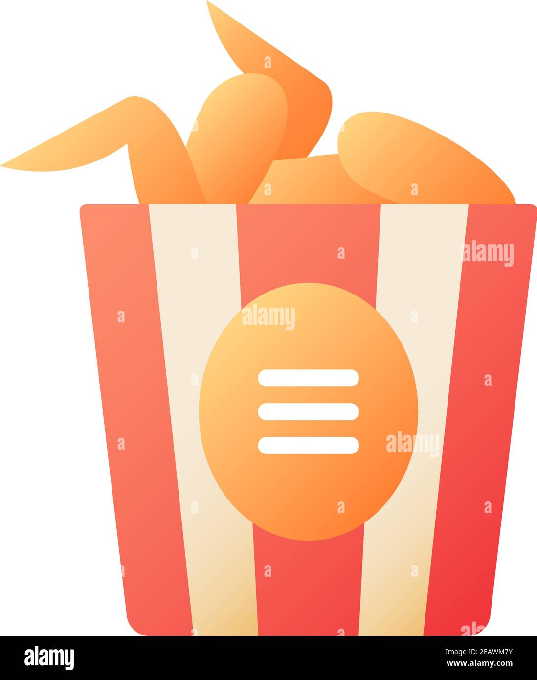 Chicken wings bucket vector flat color icon Stock Vector