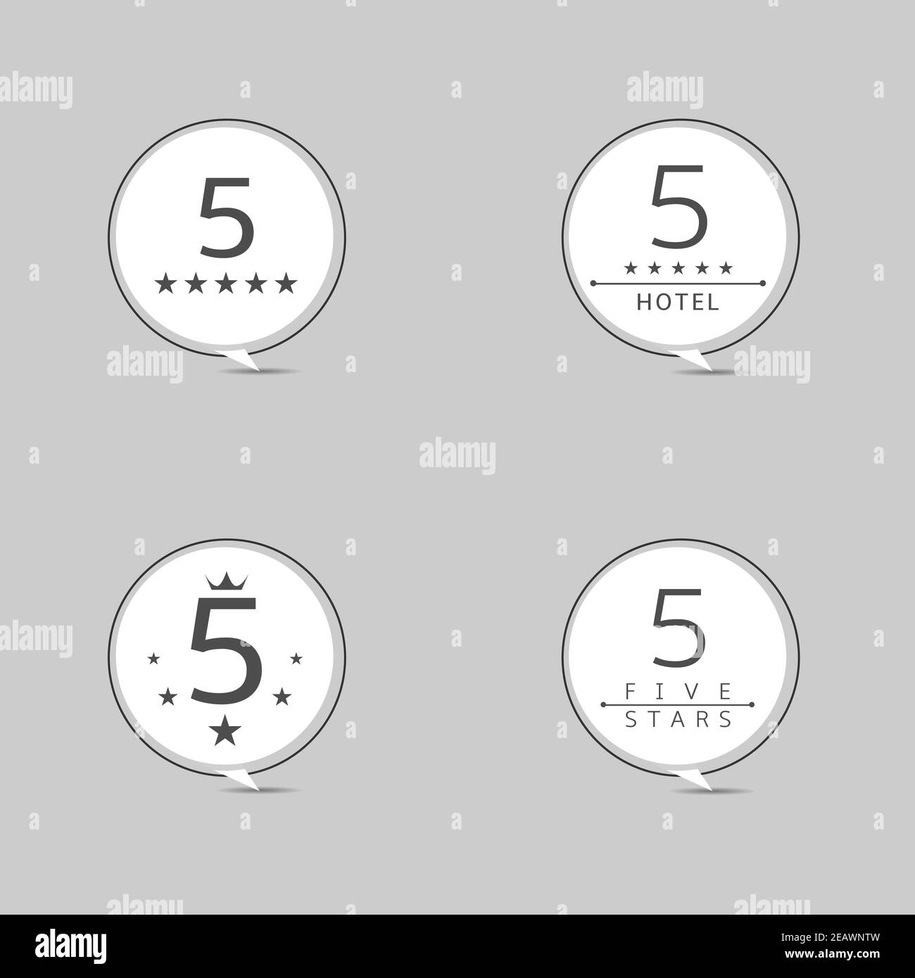 Five star badge set Stock Vector