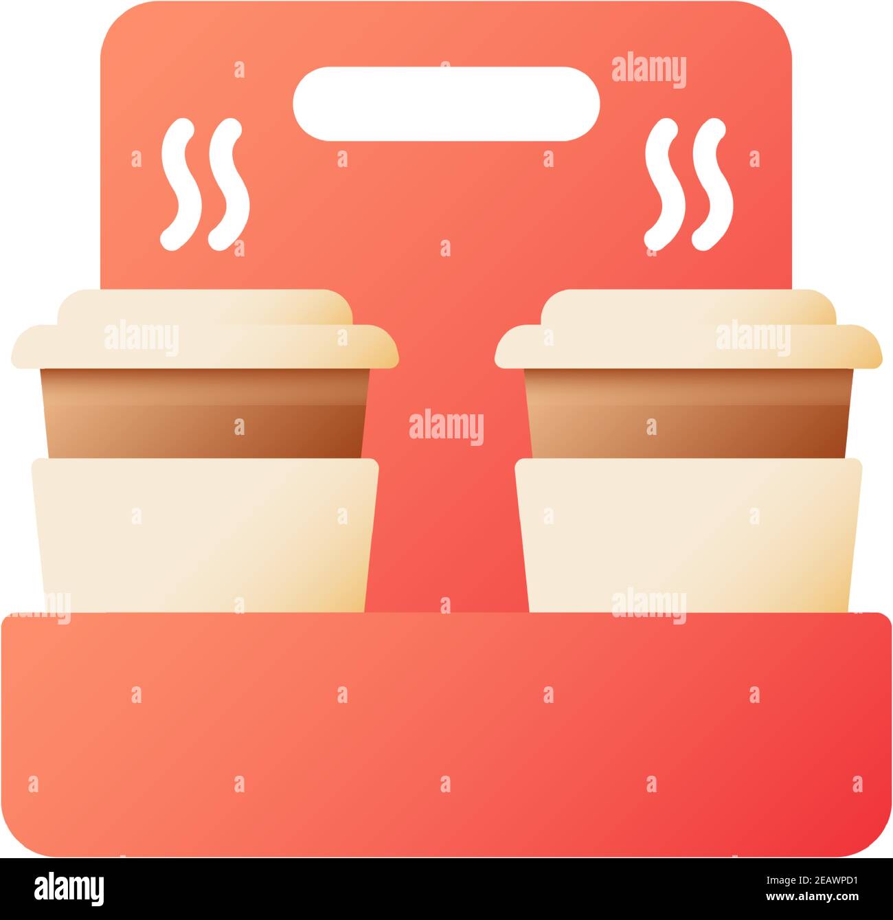 Tea takeaway in holder vector flat color icon Stock Vector