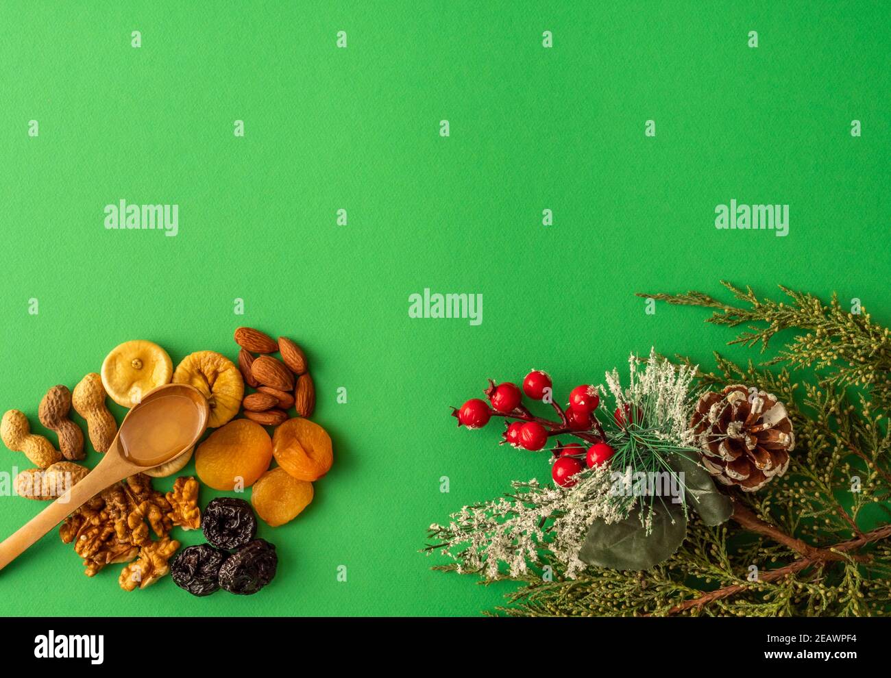Dried and stone fruits, winter vitamins Stock Photo