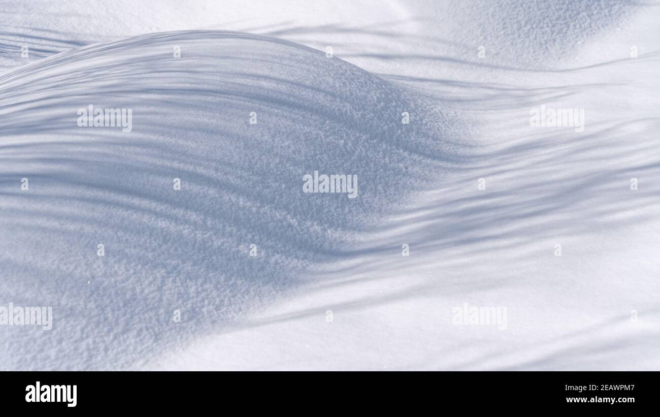 Shadow on Snow Stock Photo