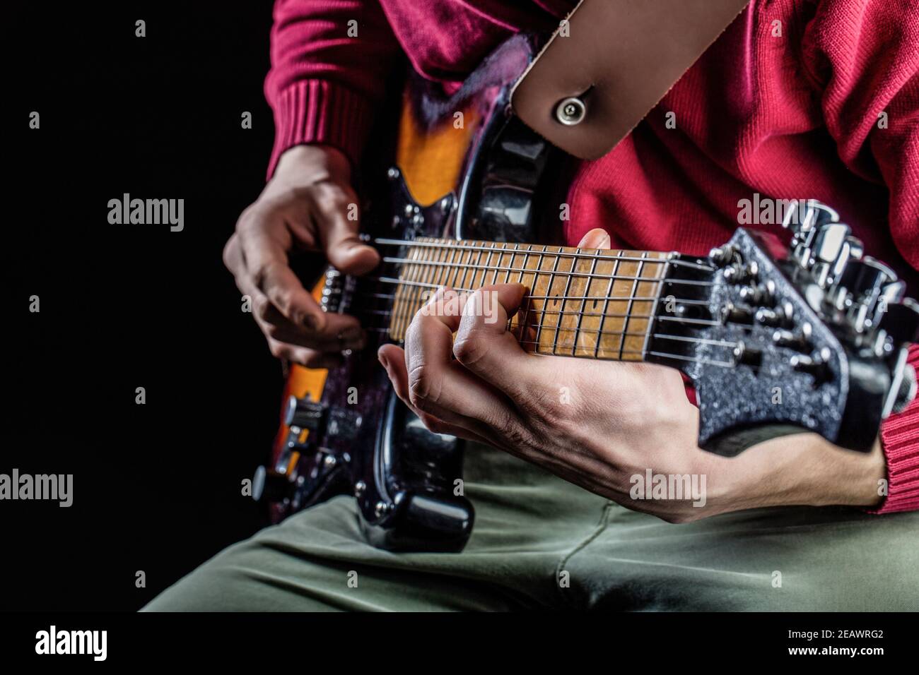 Musical Instrument Electric Guitar Repetition Of Rock Music Band Music Festival Man Playing Guitar Close Up Hand Playing Guitar Musician Playing Stock Photo Alamy