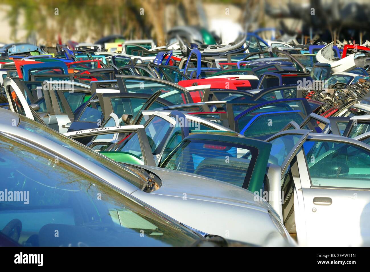 Broken car doors for spareabandoned Stock Photo Alamy