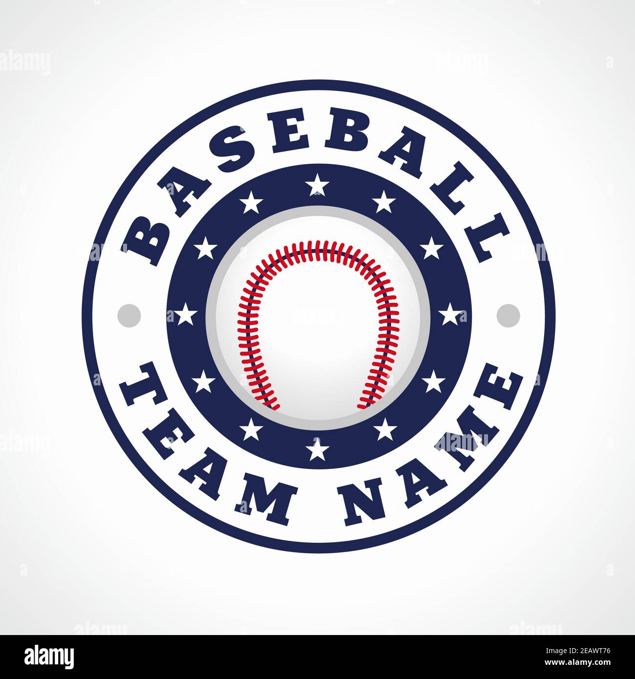 Baseball vector logo. Branding symbol of teams, national competitions, union, matches, leagues or sport equipment shop. Children's schools, kid's spor Stock Vector