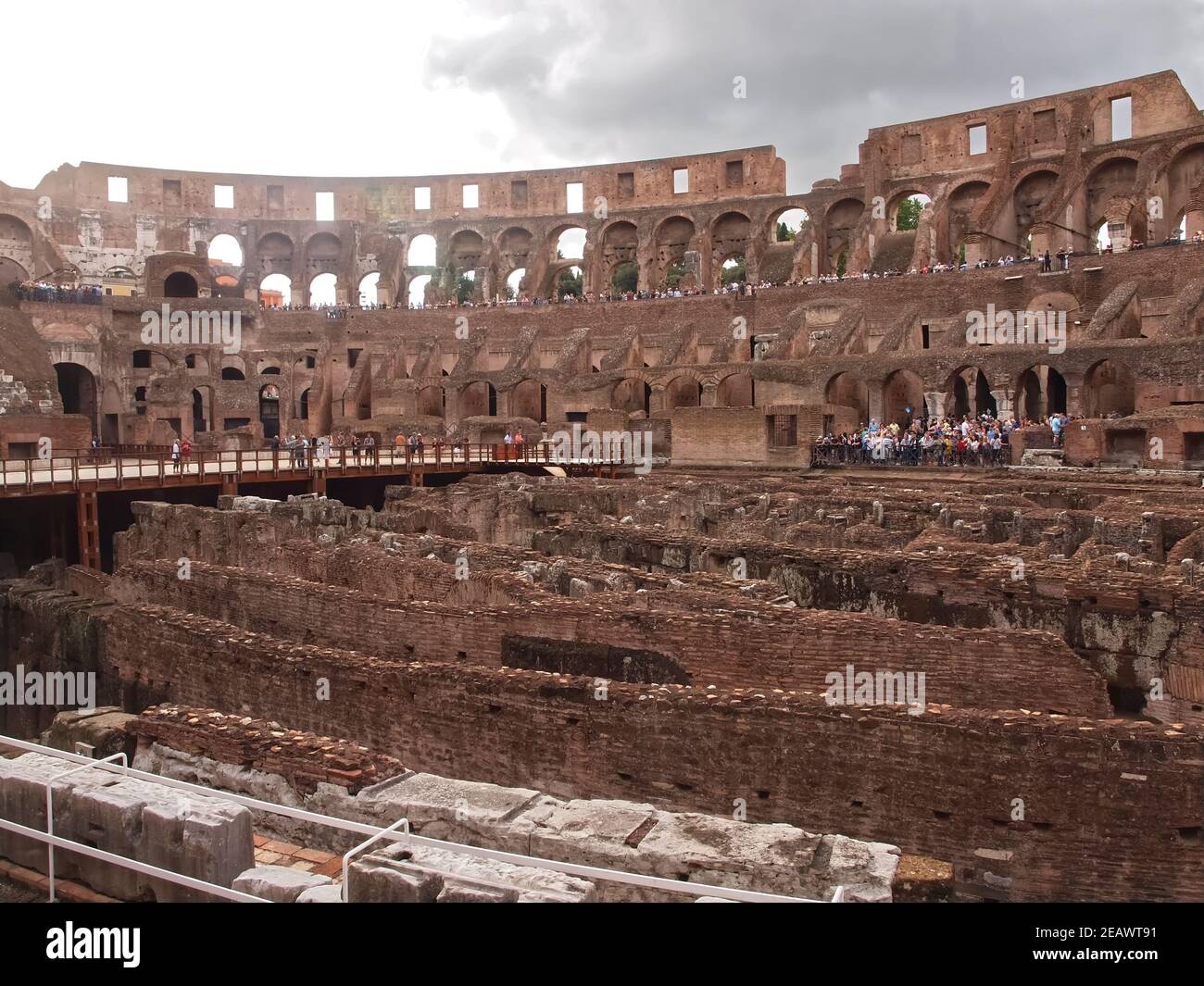 Inside te famous amphitheater Colosseum in rome Stock Photo