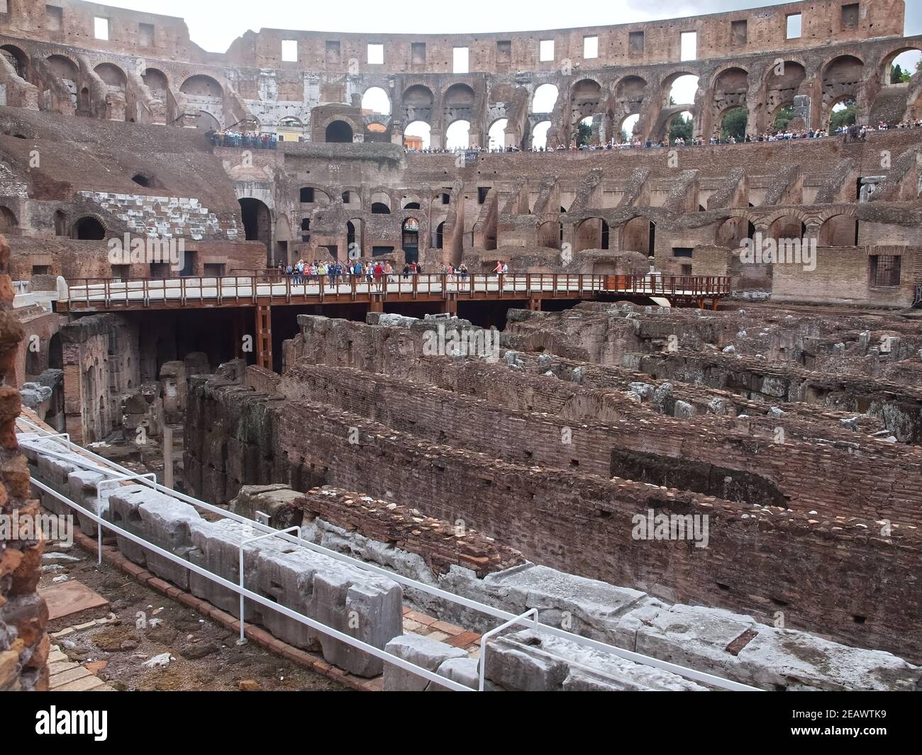 Inside te famous amphitheater Colosseum in rome Stock Photo