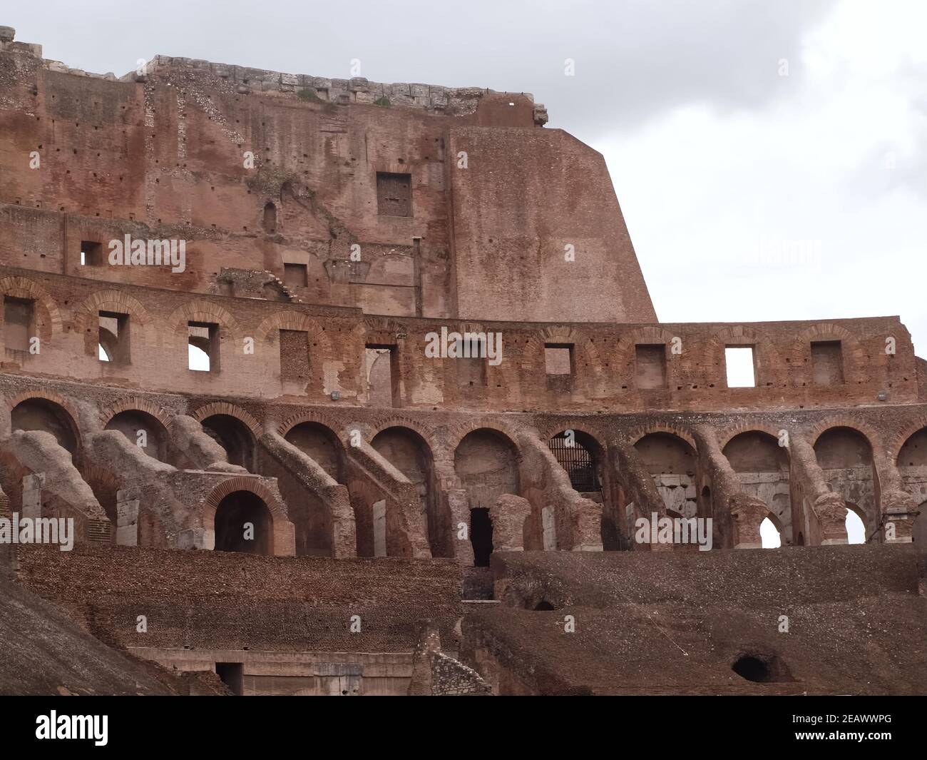 Inside te famous amphitheater Colosseum in rome Stock Photo