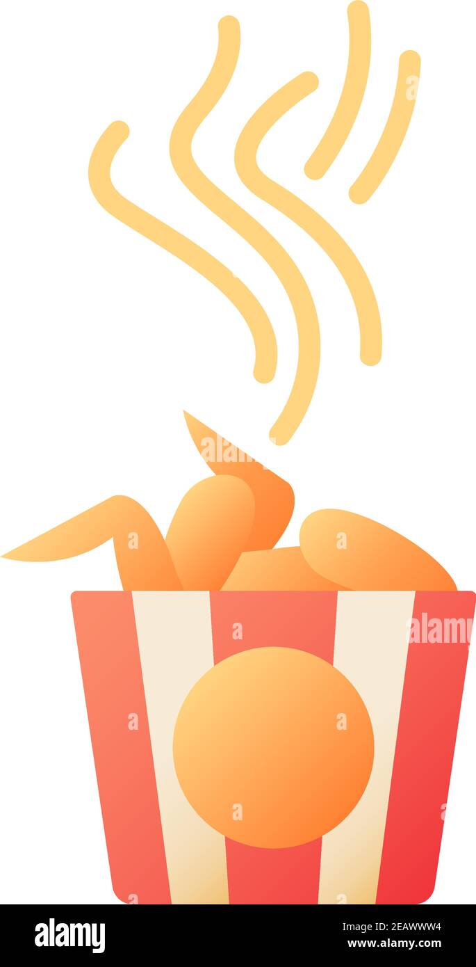 Takeout chicken wings vector flat color icon Stock Vector