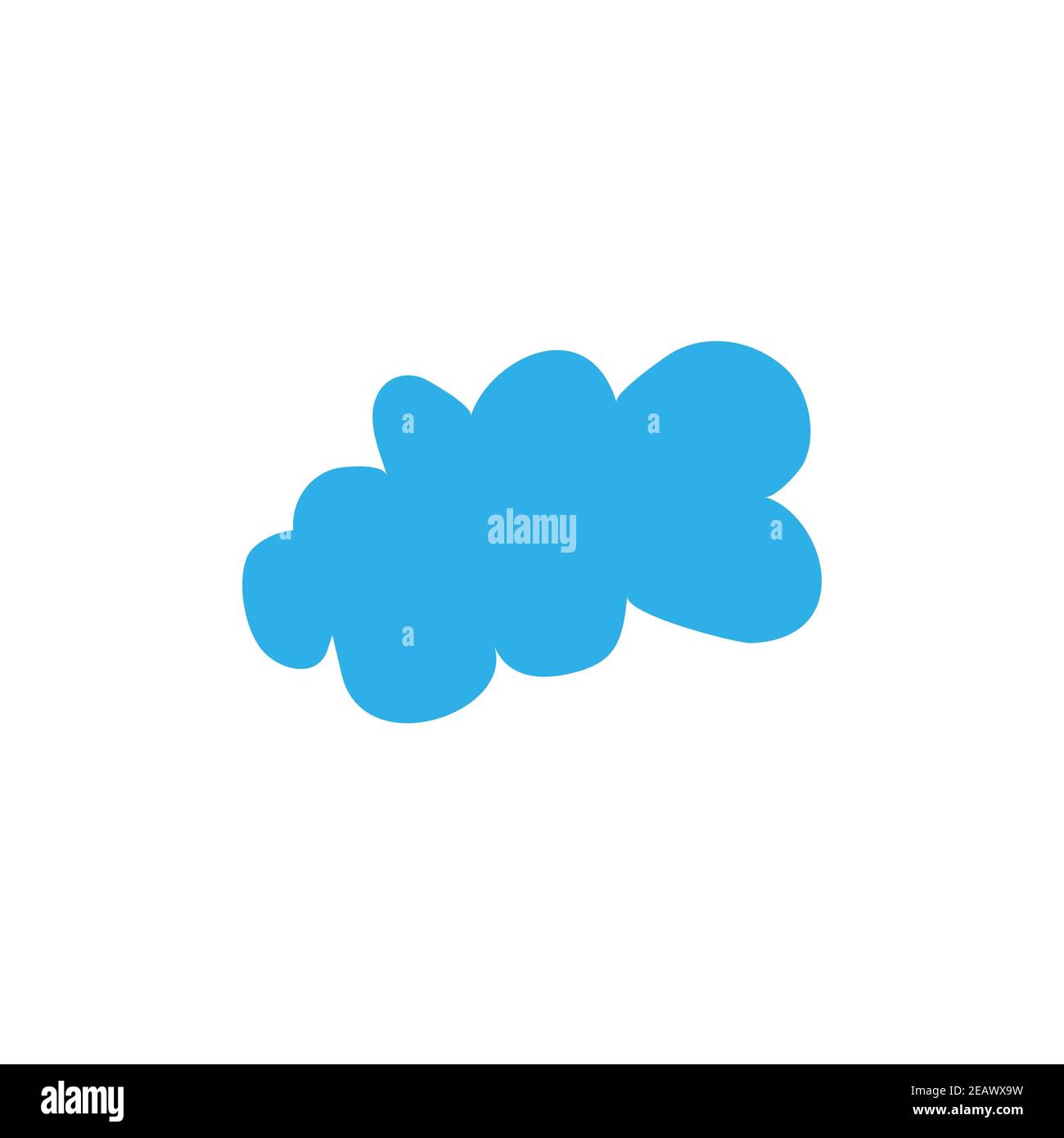 Vector illustration isolated on white background. One blue cloud Stock ...