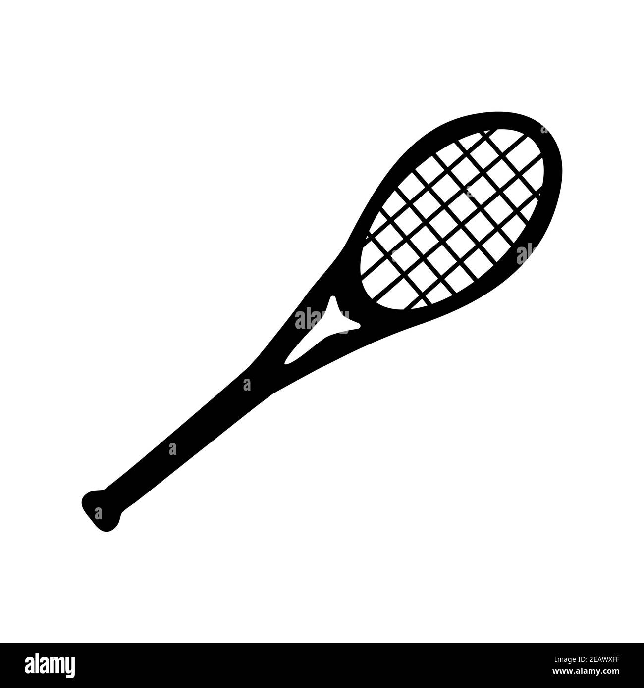 Silhouette of tennis equipment vector illustration isolated on white