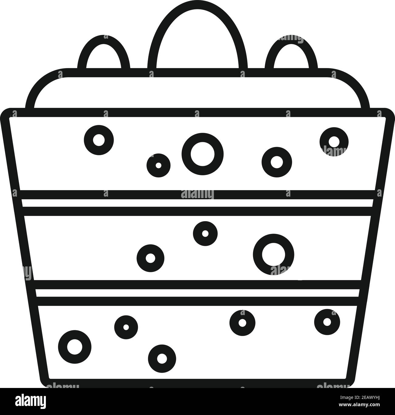Fruit cake icon, outline style Stock Vector
