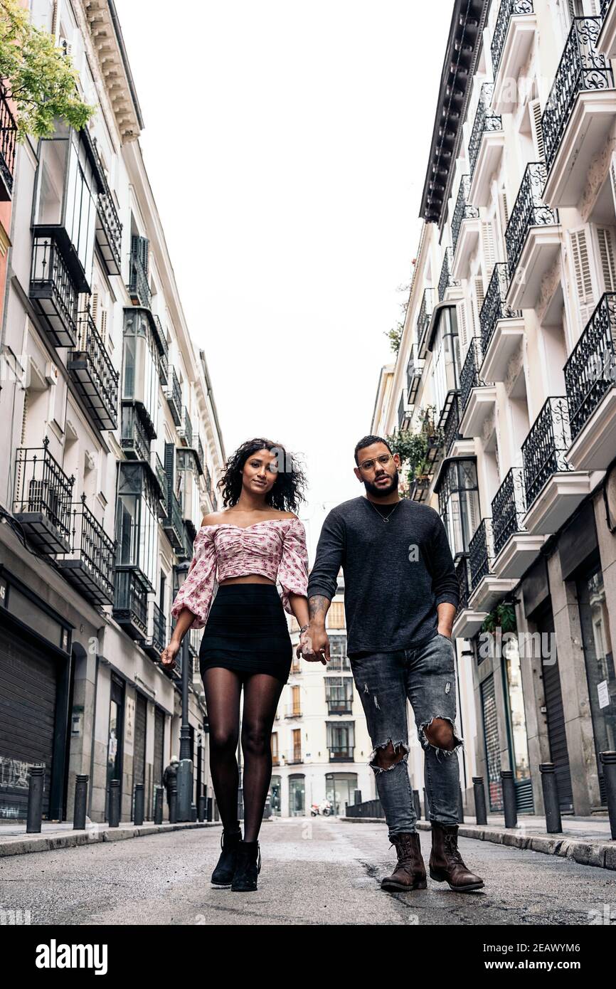 Affectionate And Happy Black Couple Together Outdoors Stock Photo