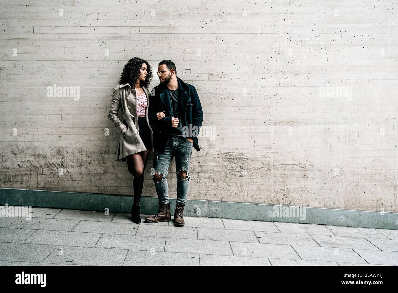 Affectionate And Happy Black Couple Together Stock Photo