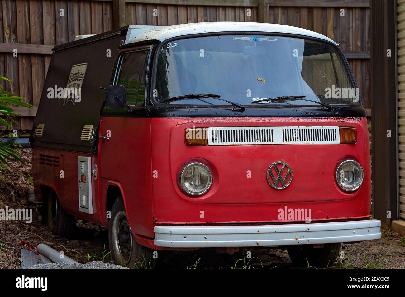 Airlie Beach, Queensland, Australia February 2021 An old red unused