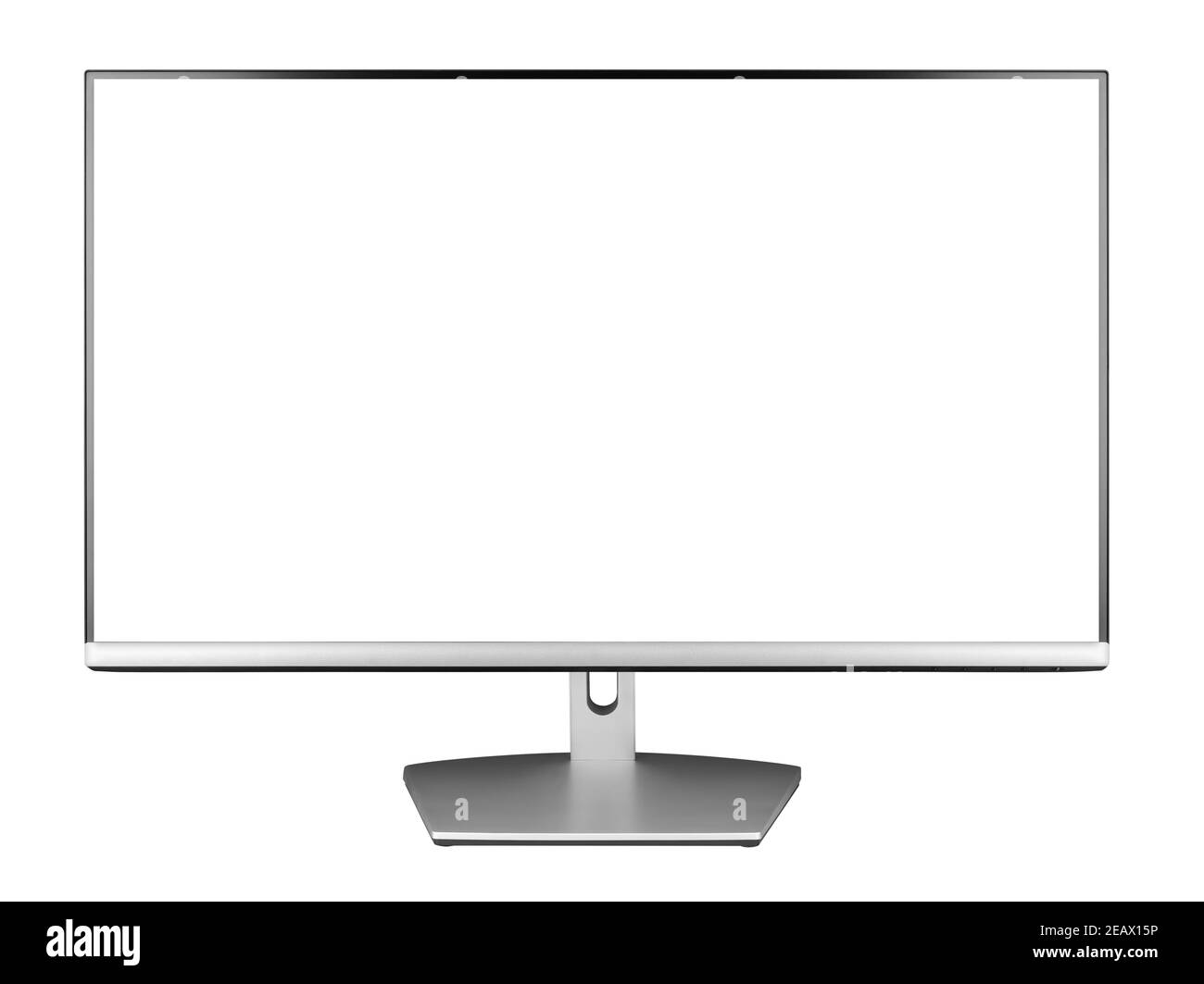 Modern silver black LED computer flat screen display monitor isolated on  white background. pc hardware electronics technology concept Stock Photo -  Alamy