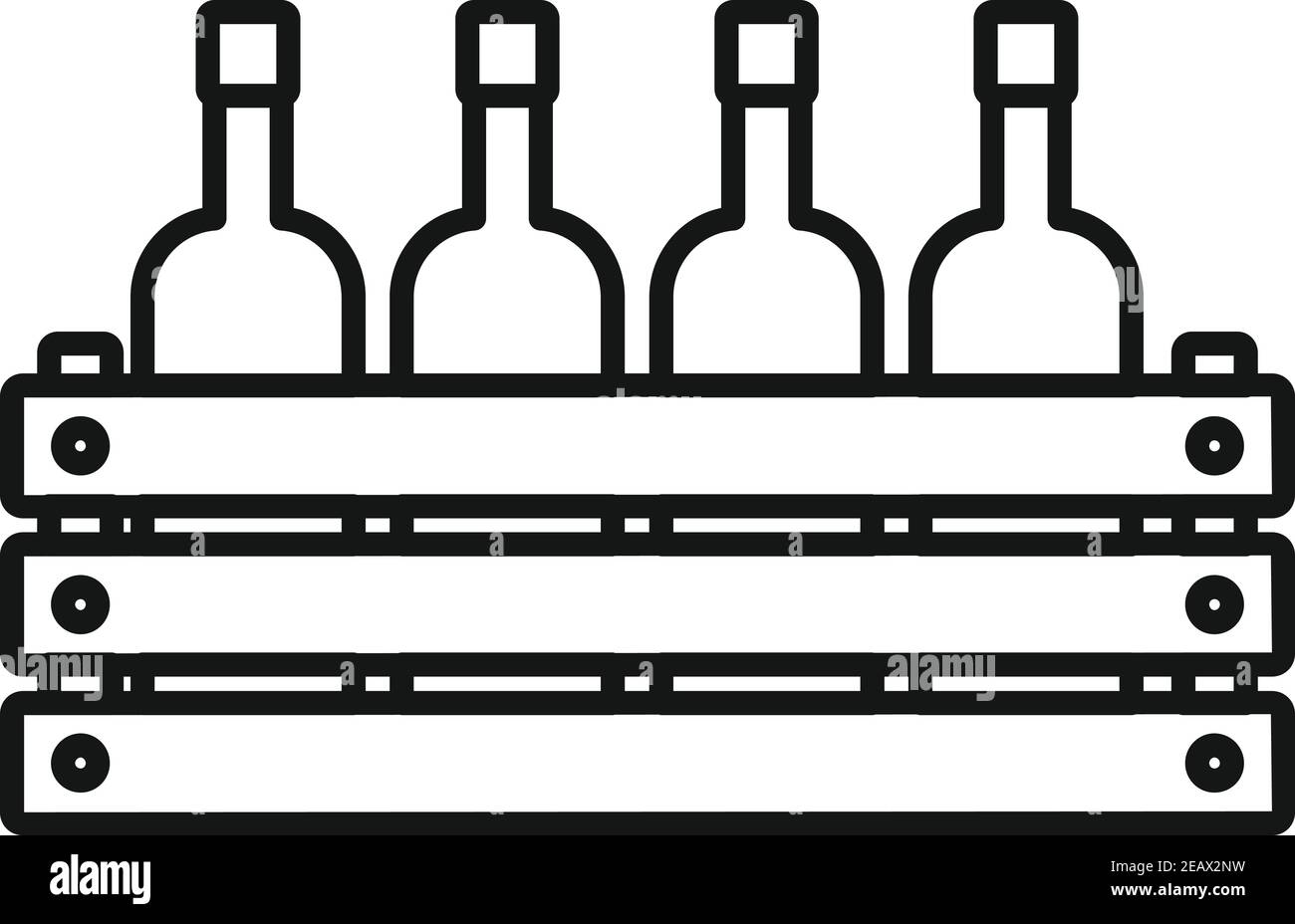 Wood box wine bottle icon, outline style Stock Vector Image & Art - Alamy