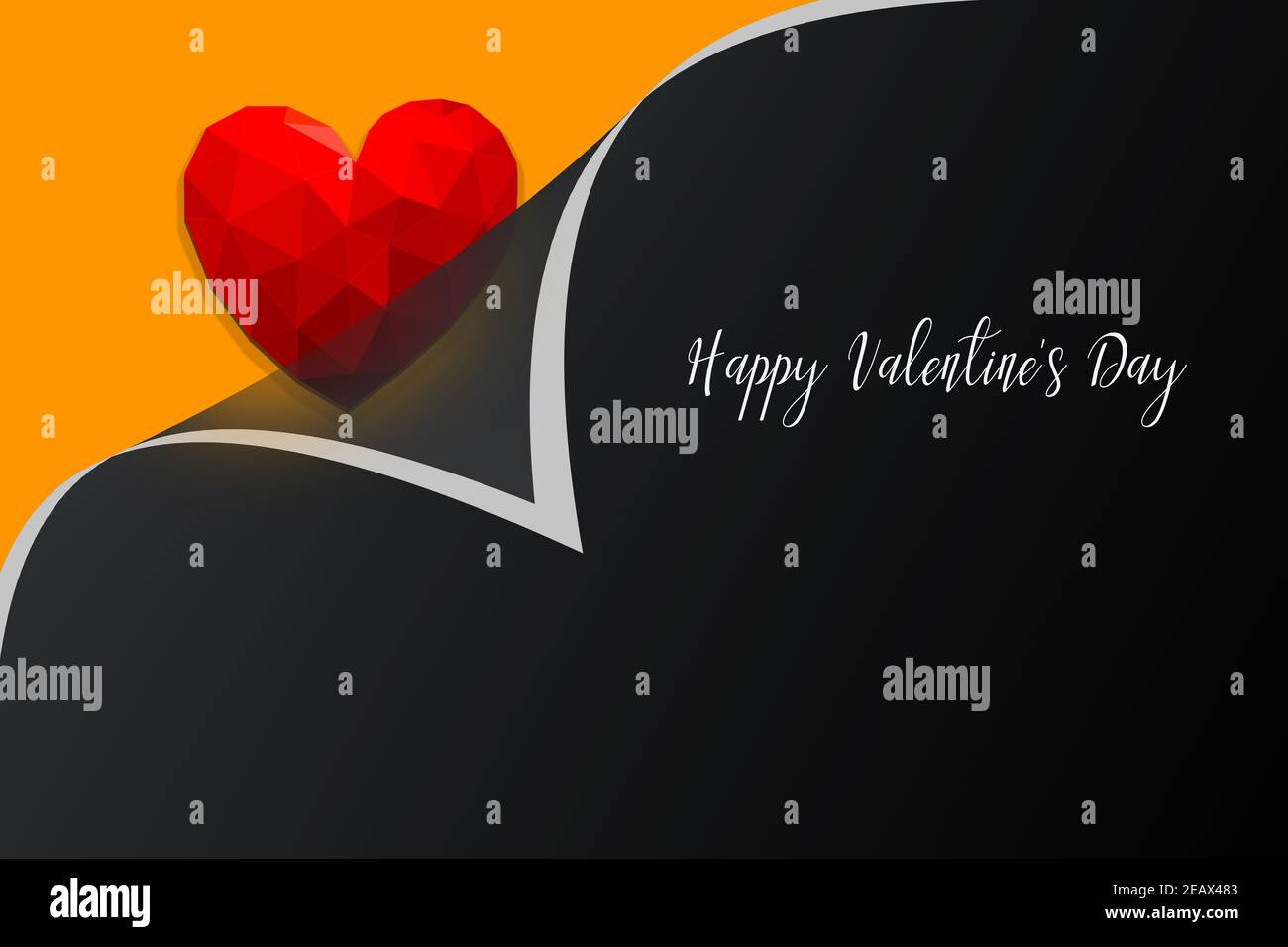 Abstract Happy Valentine's Day background with a red heart Stock Photo ...