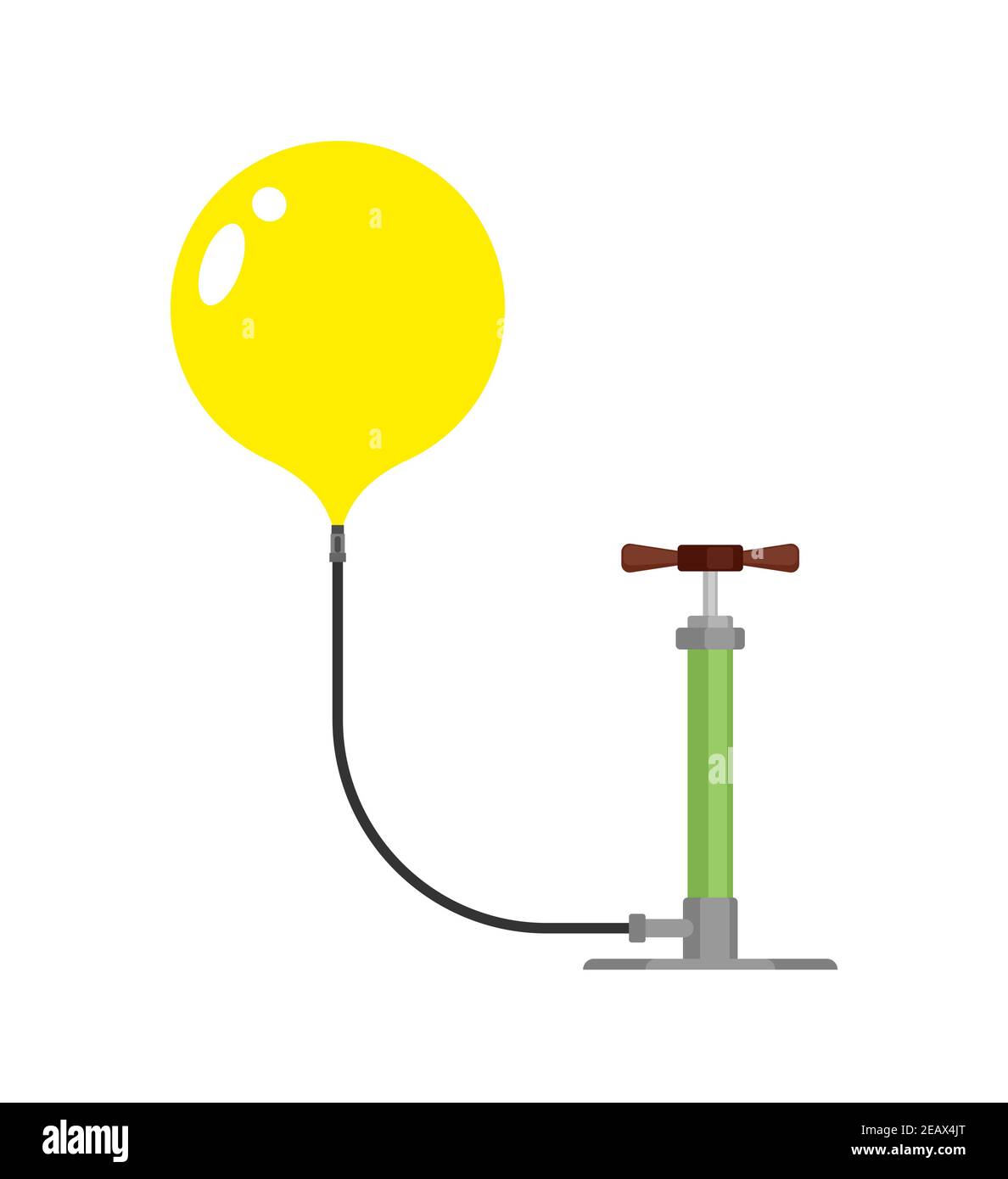 Pump Inflatable ball. Hand Air Pump balloon. vector illustration Stock