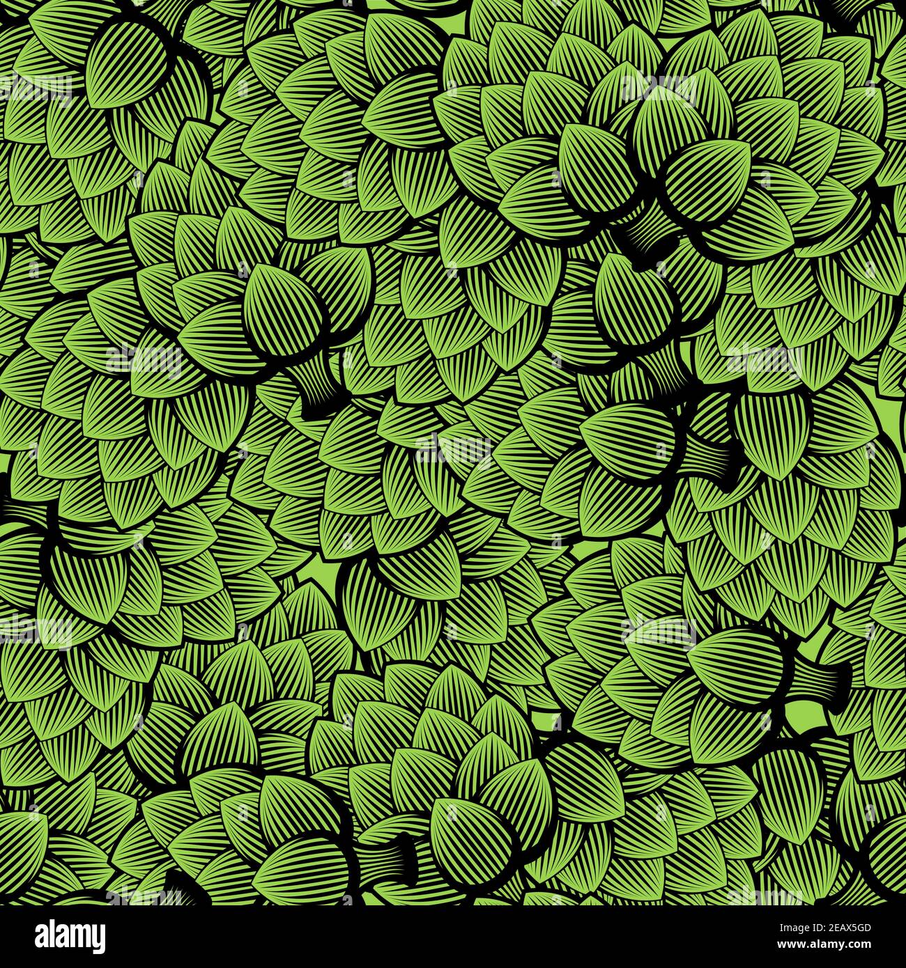 Hop Beer pattern seamless. Hops seed background. vector texture Stock Vector