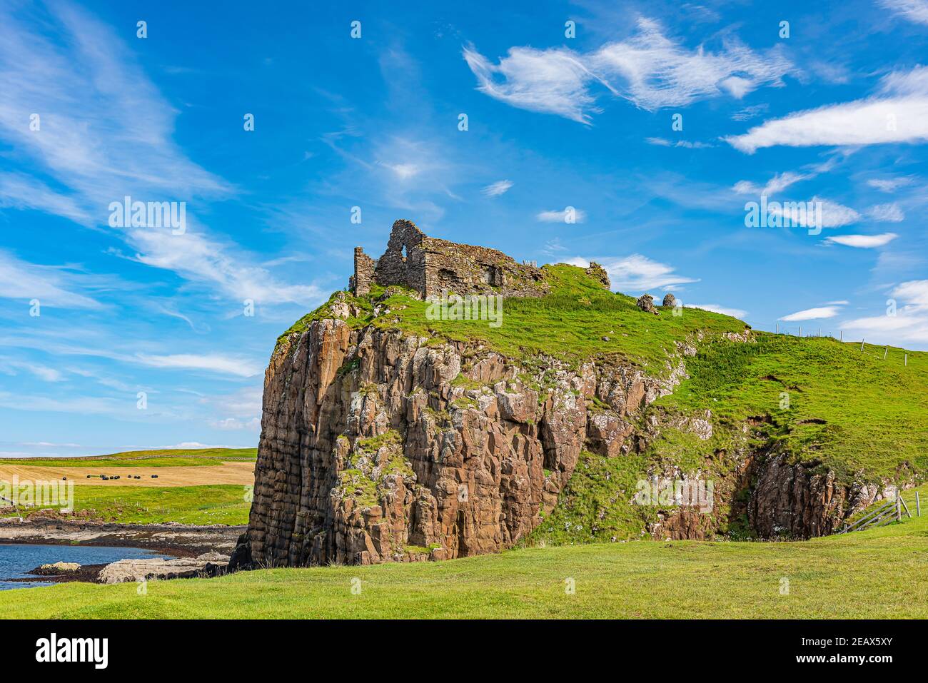 Duntulm Castle ruins - views Stock Photo