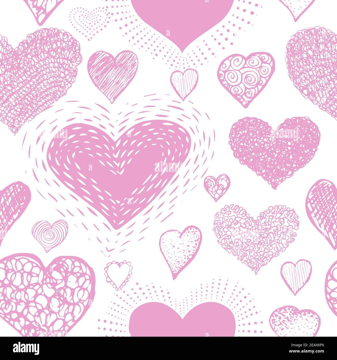 The seamless background of the pink heart. Vector illustration Stock ...