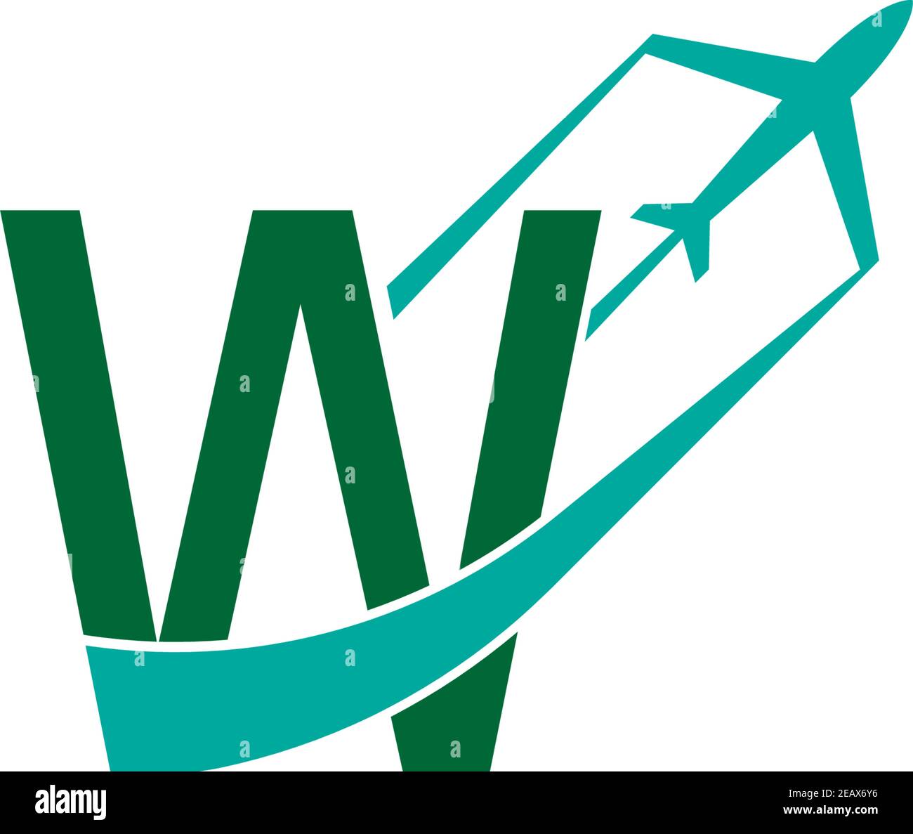 Letter W with plane logo icon design vector illustration Stock Vector ...