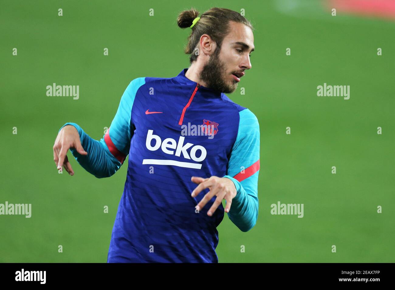 Oscar Mingueza Of Fc Barcelone During The Spanish Cup Copa Del Rey Semi Final 1st Leg Football Match Between Fc Sevilla And Fc Barcelona On February 10 21 At Sanchez Pizjuan Stadium Oscar Mingueza Of Fc Barcelone During The Spanish Cup Copa Del Rey Semi Final 1st Leg Football Match Between Fc Sevilla And Fc Barcelona On February 10 21 At Sanchez Pizjuan Stadium