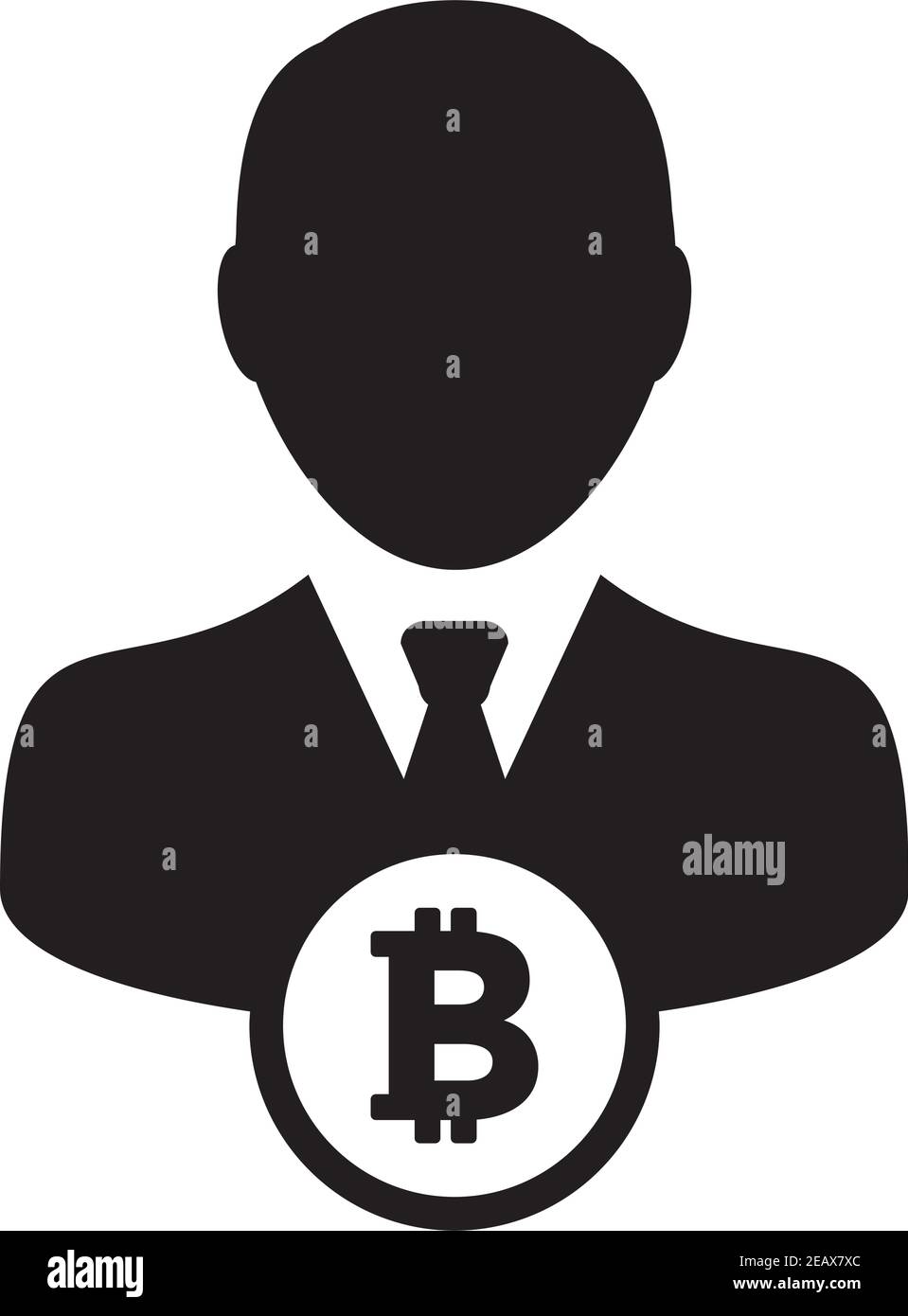 Currency icon vector bitcoin cryptocurrency blockchain with male person  profile avatar for digital wallet in a glyph pictogram illustration Stock  Vector Image & Art - Alamy